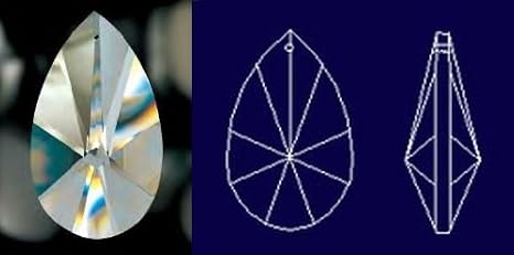 Asfour 1.5" 30% Lead Teardrop Suncatcher Crystal Prism