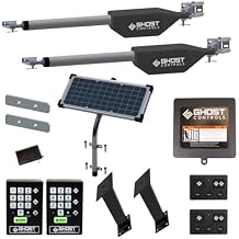 Ghost Controls Pro Dual Solar Automatic Gate Opener with 2 Premium Wireless Keypads Bundle