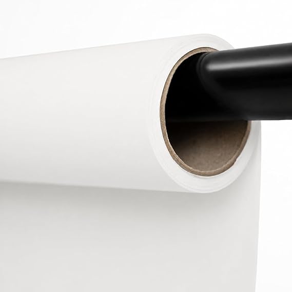 Kate Seamless Paper Backdrop White Paper Backdrop for Photoshoot (86''x32.8' Arctic White)