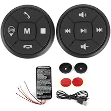 Wirelessly BT Media Remote Button, Steering Wheel Control Buttons Kit, Car Steering Wheel Button Media Remote Control Radio for Driving,Cycling,Steering Wheel Control Button