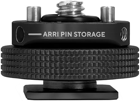 KONDOR BLUE | Cold Shoe ARRI Mount Adapter | 14-20 Thread, Removable Anti-Twist Pins, Oversized Thumbwheel, Padded Rubber Base, Low-Profile Camera Rig Mount | Raven Black