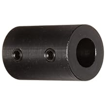 RC-062 Black Oxide Plated Mild Steel Rigid Coupling, 5/8" Bore, 1-1/4" Outside Diameter, 2" Length, 5/16"-18 x 5/16" Set Screw