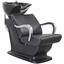 DIR Beauty Salon Shampoo Backwash Unit Sink Station Tilting Ceramic Sink with Adjustable Seat - Beckman
