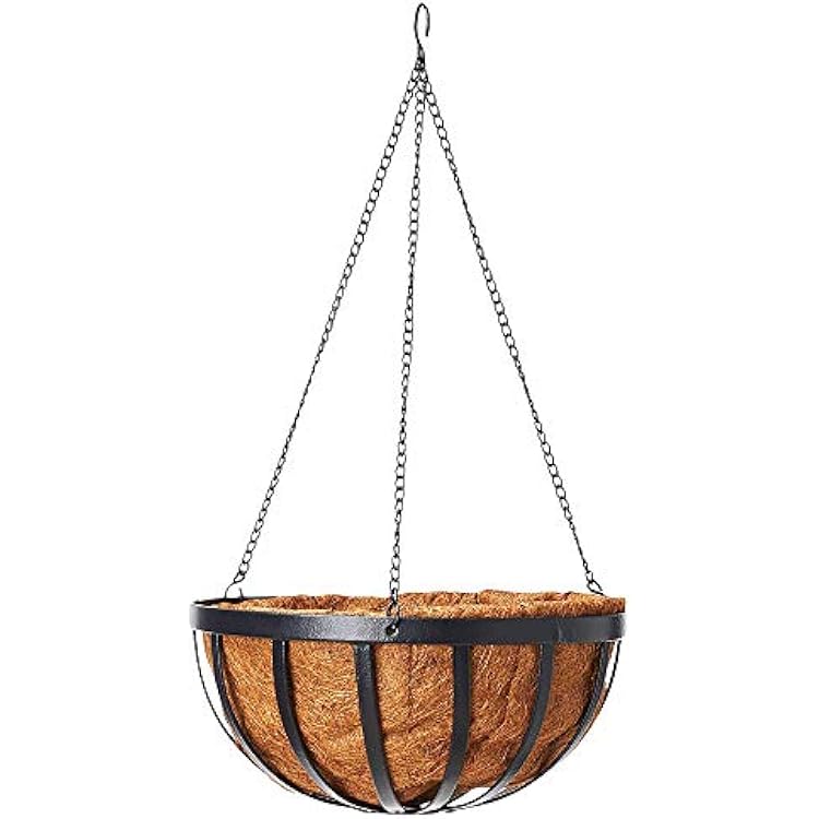 Arcadia Garden Products CB42 12 Solstice Round Hanging Basket, Black
