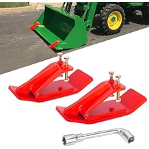 Tractor Bucket Protector, EBESTTECH 2 PCS Bucket Edge Anti-Skid Device Ski Edge Protector Double Hexagon Lock Nuts and Bolts,for Snow Leaves Removal Spreading Gravel,Red