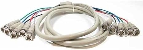 AYA 10Ft (10 Feet) 5-BNC to 5-BNC Male/Male RGBHV High Resolution Video Cable