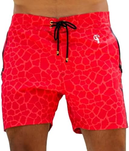 Tucann Mens Trunks 5 Compression Liner Quick Dry Zipper Pocket Chlorine Resistan 4 Way Stretch Printed Swim Shorts for Men