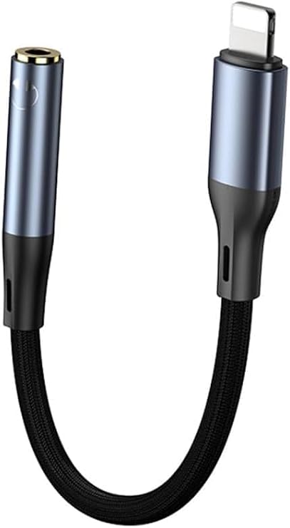 Infomax Lightning - 3.5mm AUX Dönüştürücü iPhone Uyumlu Ses Adaptörü Stereo Müzik Aktarım Kablosu Tak Çalıştır 15 cm Siyah