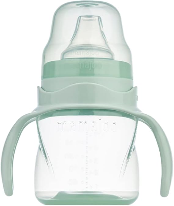 Mamajoo Kulplu Akıtmaz Eğitici Bardak Powder Green 160 ML Anti-Kolik Bardak Ucu