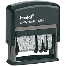 Trodat 4817 Date Stamp with 12 Changeable Messages (Black)