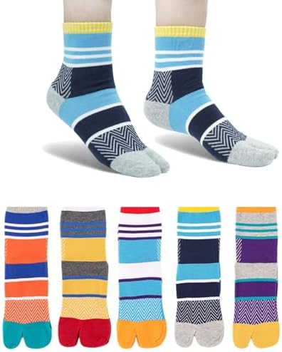 Tabi Socks Athletic Cotton Crew Length Quarter Ankle Two Toe for Women and Men