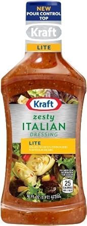 Kraft, Lite, Zesty Italian Dressing, 16oz Bottle (Pack of 3)