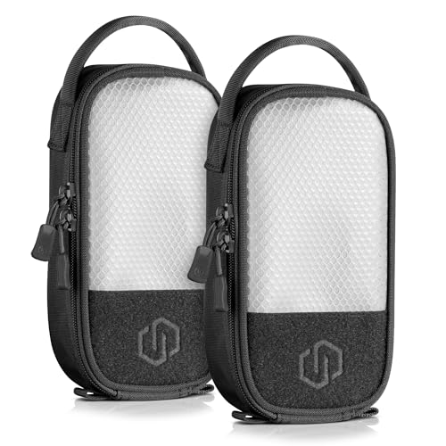 Savior Equipment Core Tactical Mesh Zipper Pouch, 4 x 8 Modular EDC Tool Organizer Range Gear Utility Storage Pocket wHook Backing, Dump Pouch with Handle, 2-Pack