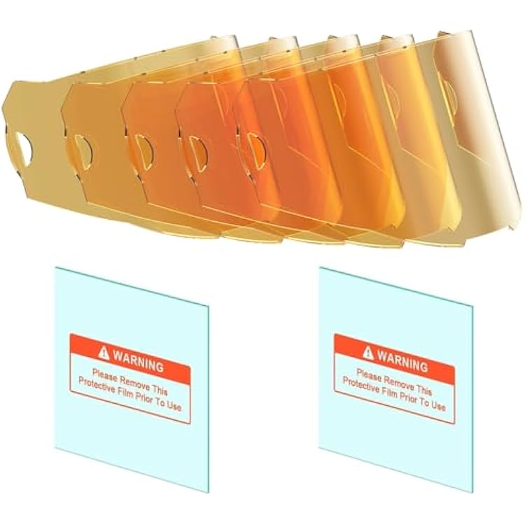 ANDELI 5 PCS Large Viewing Screen Outer Replacement Lens and 2 Pcs Inner Replacement Lens for ANDELI OPTIM Welding Helmet Yellow