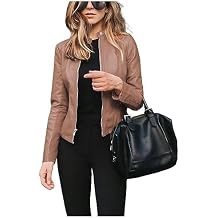 Faux Leather Jacket Varsity Moto Biker Bomber Jackets Short Coat Casual Lightweight Outerwear Coats 2025 Spring