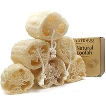 Natural Luffa Sponges Exfoliating Body Scrubber(4.7" Family 6Pack),Organic Loofah Unveil Your Skin's Natural Beauty