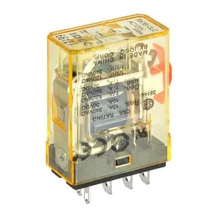 IDEC RH1B-ULCAC120V 1 Pole SPDT, 120 VAC Coil, 50/60 HZ, Blade Terminal, Check Button W LED Indicator, Compact Power Relay, Industrial 10 AMP GP Relay, RH Series