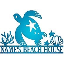Personalized Beach Life Beach House Metal Tin Sign Wall Plaque Art, Custom Beachy Sign, Nautical Cottage Summer Beach House Tiki Home Outdoor Decor, Housewarming Gift For Beach Lovers (05 w/o lights)