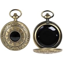 Black Obsidian Scrying Mirror for Divination - Vintage Pocket Watch Style Portable Ritual Mirror for Meditation, Shadow Work & Wiccan Supplies - Elegant Spiritual Gift Box Included (Number)