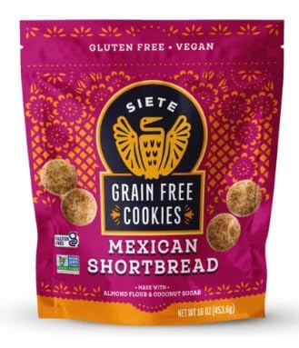 Siete Grain Free Cookies Mexican Shortbread, 16 oz, 2 Pack - Gluten-Free, Vegan Treats Perfect for Halloween Snacks, Party Favors, and Goodie Bags -  in ComboCreations Box