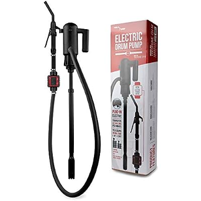 TERA PUMP Electric Chemical Drum Pump K24 Meter with Precise Flow Rate, 16 LitersMin Telescopic 15-55 Drums for Water, DEF, Ethanol, Methanol Liquid Transfer Pump