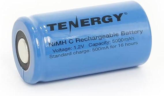 Tenergy C 5000mAh NiMH Flat Top Rechargeable Battery (NO TABS)