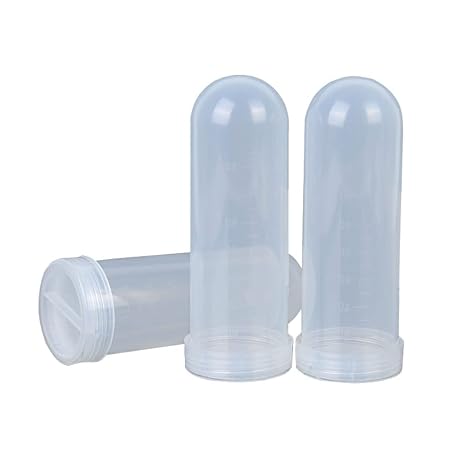 100ml Transparent Plastic Centrifuge Tube with Graduated, Round Bottom, Pack of 5 Pcs (Screw Cap)
