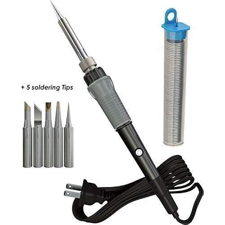 Soldering Iron Kit, 60 Watt [5 Free Solder Tips  Solder Wire] pack of 8