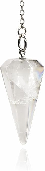 Polar Jade Natural Crystal Pendulum with Chain & Pouch