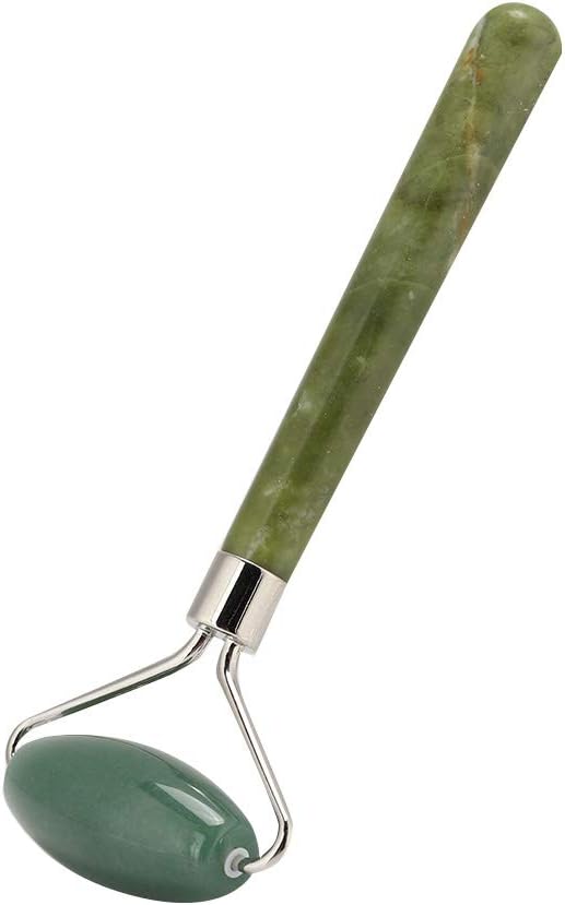 Jadestone Face Roller - Antiaging Face Jade Roller, Anti Wrinkle and Skin Massage Roller (Green Aventurine + Jade Single Head)