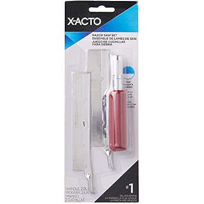 X-ACTO Precision Razor Saw Set, Includes 2 Blades - Cuts Metal, Balsa Wood, and Plastic, For Delicate Sawing of Models and Railroad Tracks