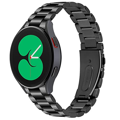 YISIWERA No Gap Curved Ends Stainless Steel Watch Band Compatible for Samsung Galaxy Watch 654 47mm 40mm 44mm Classic 42mm 46mm Solid Quick Release Metal Replacement Strap Bracelet for Men and Women
