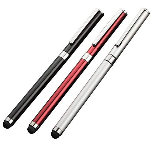 Pro Stylus Capacitive Pen Compatible with Pebble Gear Cars Upgraded Custom High Precision Touch Full Size 6 Pack! Black Silver RED