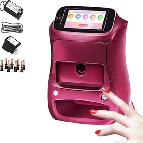 Nail Printer, 3D Automatic Smart Nail Machine with Touch Screen Display for Home and Nail Studios, 20 Seconds Painting, WiFi/DIY/USB Supported