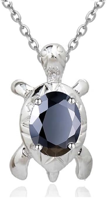 Crystalline Azuria Turtle Pendant Necklace Cubic Zirconia Crystals 18K White Gold Plated Jewelry Necklaces 45 cm for Women
