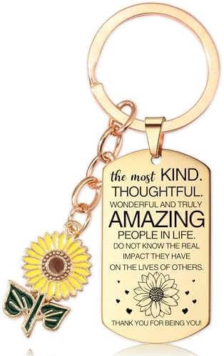 Best Friends Gifts for Women - Friendship Gifts Golden Sunflower True Friend Keychain Bestie Gift Birthday Christmas New Year