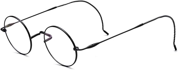 FONEX Titanium Glasses Frame Men,Vintage Retro Round Ultralight Optical Eyeglasses Women Vintage Eyewear