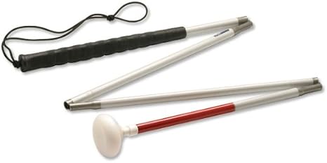 Ambutech Alum 4-Sec Folding Cane-Jumbo Roller-40in