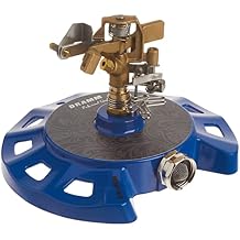 Dramm 15086 Circular Base Impulse Sprinkler with a Heavy-Duty Metal Base, Blue