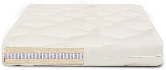 The Futon Shop Tranquility 2 Wool Mattress Twin with Micro Coils - Firm Mattress with Organic Cotton Case - Japanese Futon Mattress - Spring Mattress with Pocket Coils