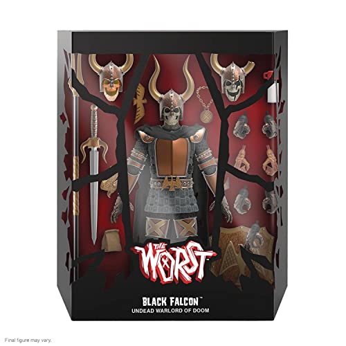 Super7 ULTIMATES! The Worst Black Falcon - 7 The Worst Action Figure with Accessories Collectibles and Retro Toys