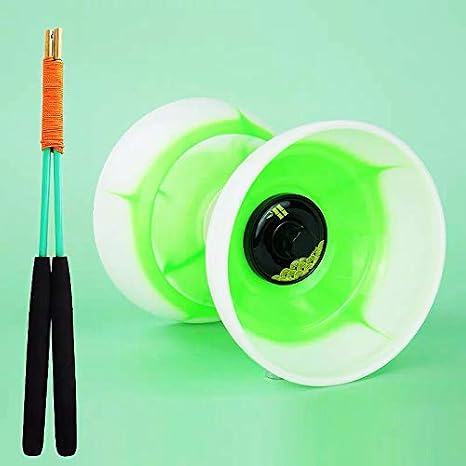 DSJUGGLING Fire Chinese Yoyo Triple Bearing Diabolo Set (Fruit Green)