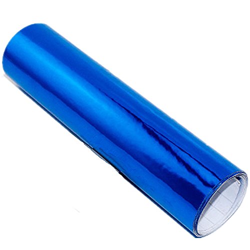 Moyishi 12x60Chrome Mirror Blue Vinyl Wrap Sticker Decal Blue Film Sheet,Self-Adhesive