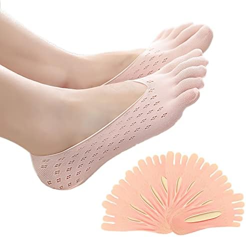 Orthopedic Toe Compression Socks, 5 Pairs Women No Show Five Toes Socks, Breathable Split Toe Toe Socks