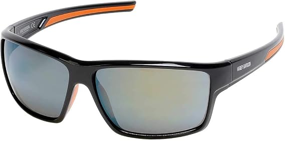 Harley-Davidson Men's Sunglasses Black Bordeaux Mirror Lenses