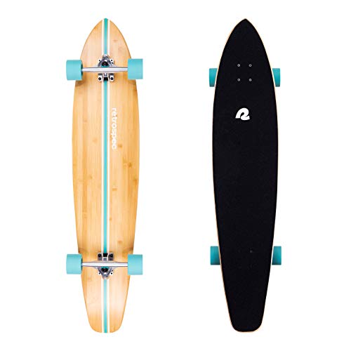 Retrospec Zed Pintail & Cruiser Longboard Adult Skateboard - 44in Bamboo & Canadian Maple Deck with ABEC-7 Bearings, 70mm PU Wheels for Commuting & Carving