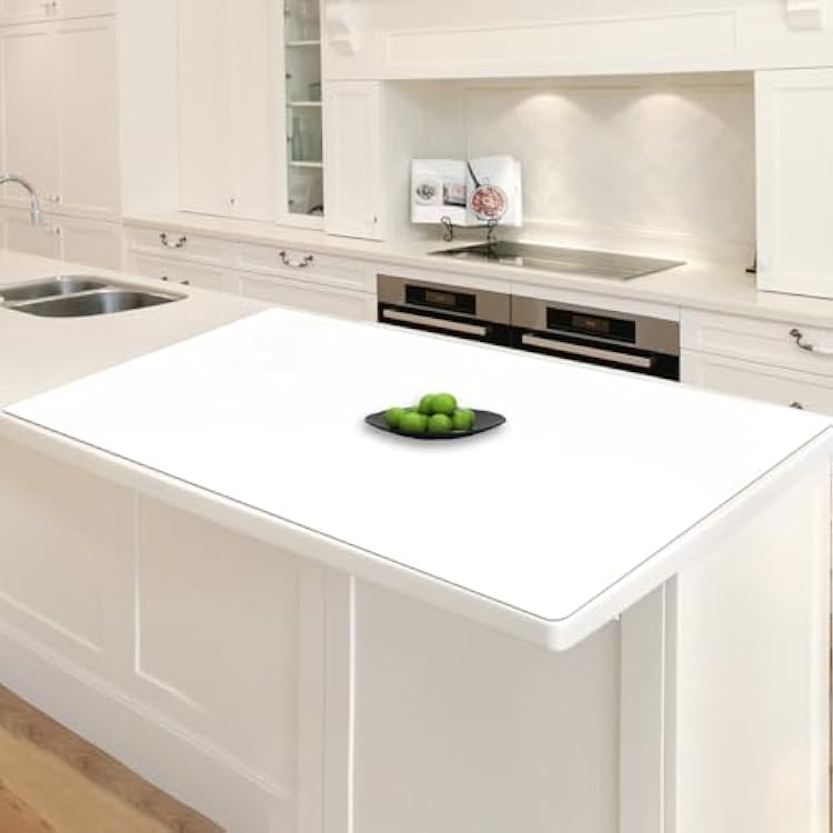 35.4x23.6 Large Silicone Mat for Kitchen Counter, Heat Resistant Non-Slip Countertop Protector, Waterproof Silicone Craft Mat for Kitchen Island, Semitransparent