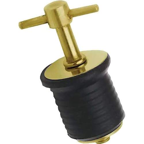 MarineNow Brass T-Handle Drain Plug 1 Diameter Choose Pack Size