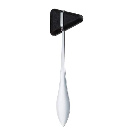 EMI Taylor Tomahawk Percussion Medical Reflex Hammer 7 1/2" with Chrome Plated Handle, Stainless Steel Construction - Precision Reflex Testing Tool for Medical Professionals - Black