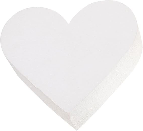 Heart Shaped Foam Cake Dummy for Decorating Practice, White